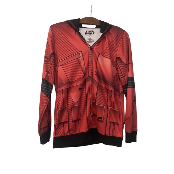 Star Wars First Order Stormtrooper Red‎ Armor Cosplay Zip Up Hoodie XL - Picture 1 of 5